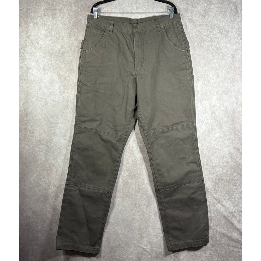 Lakin McKey Duck Dungaree Pants Mens 38X34 Brown Workwear Carpenter Relaxed Fit